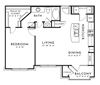 1BR 1BA (789 SF)